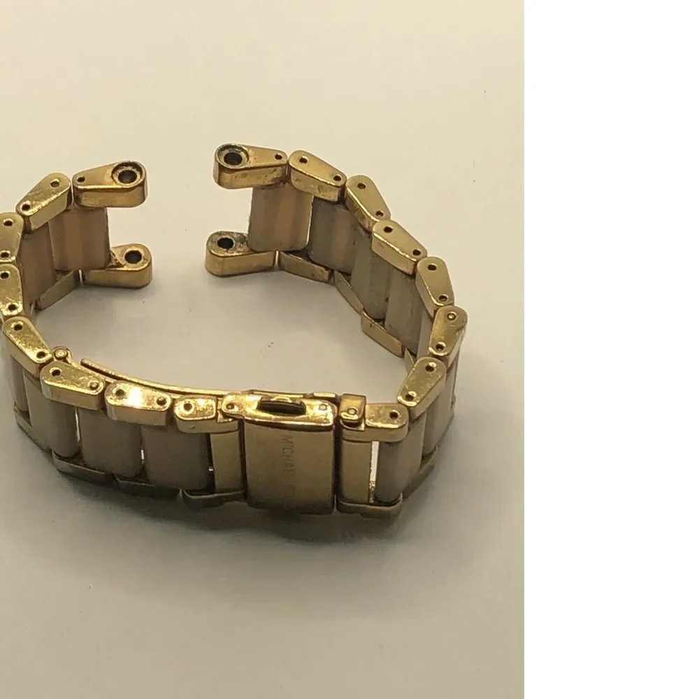 Michael Kors Watch Bracelet Use For Parts Band Links 18mm 2tone Pink Tone PY377